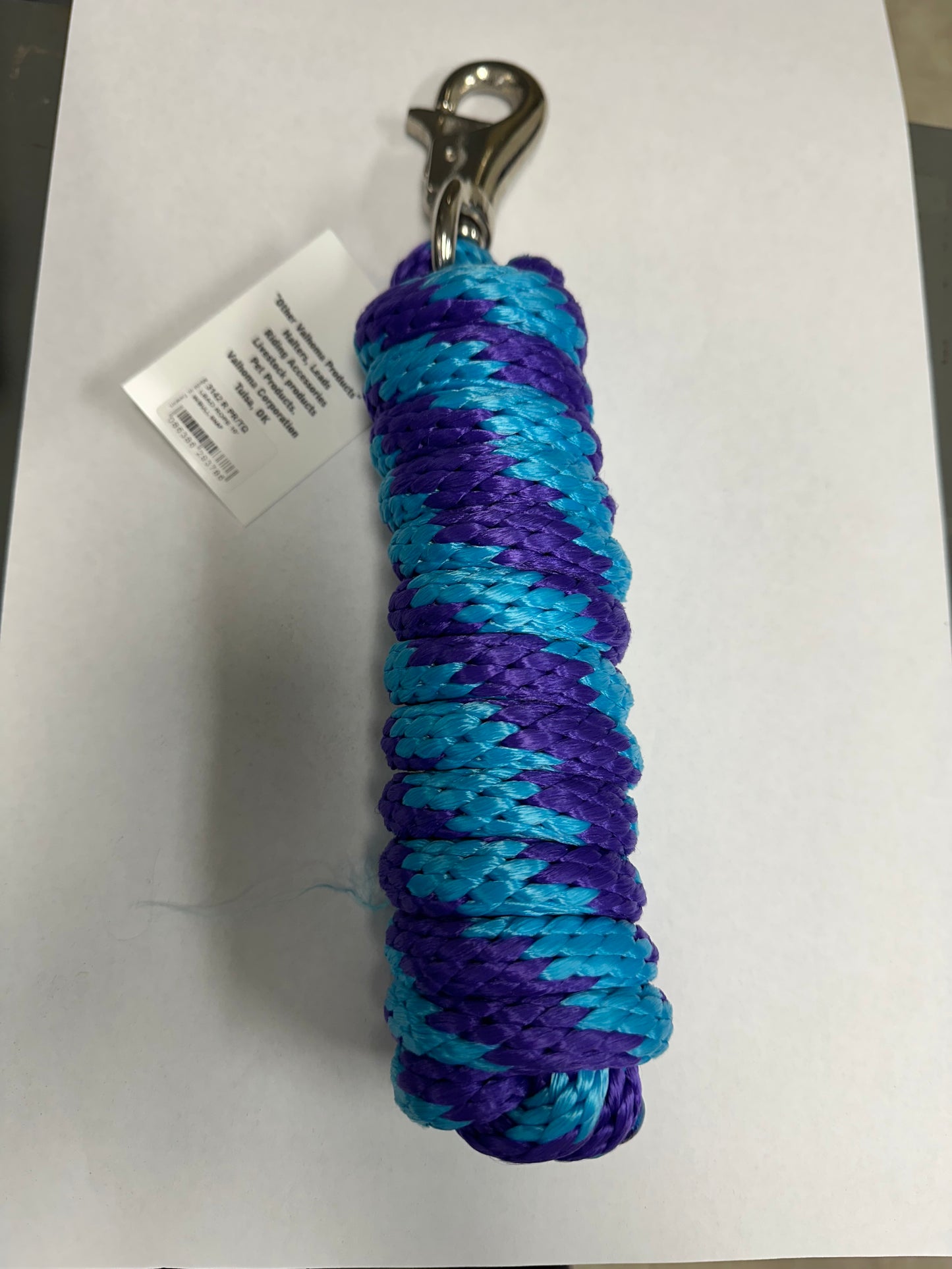 LEAD ROPE 10' POLY W/BULL SNAP PURPLE/TURQUOISE