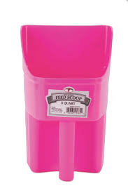 ENCLOSED FEED SCOOP 3 QUART PINK