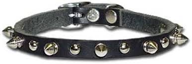 BLACK STUDDED LEATHER COLLAR