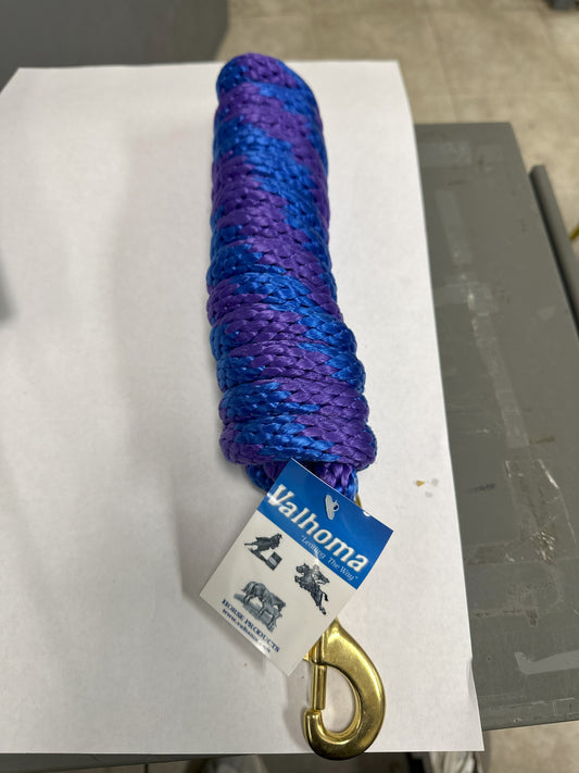 LEAD ROPE 10' W/BRASS BOLT BLU/PURPLE