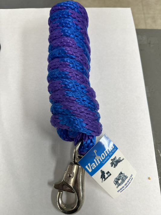 LEAD ROPE 10' POLY W/BULL SNAP BLUE/PURPLE