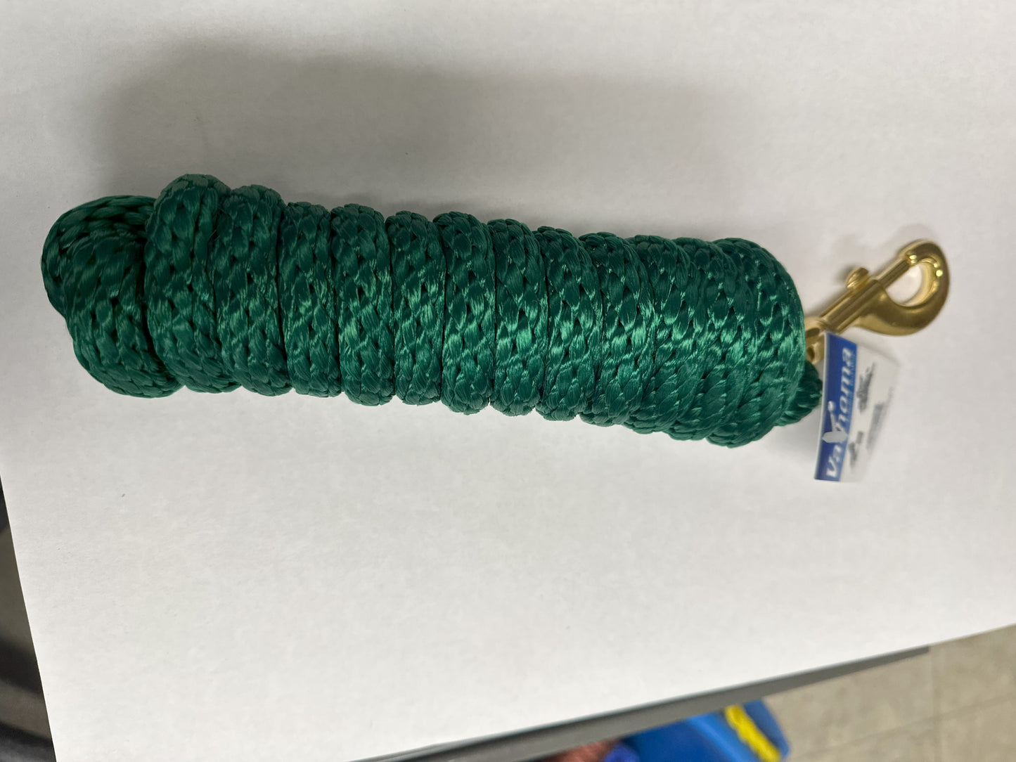 LEAD ROPE 10' W/BRASS BOLT GREEN