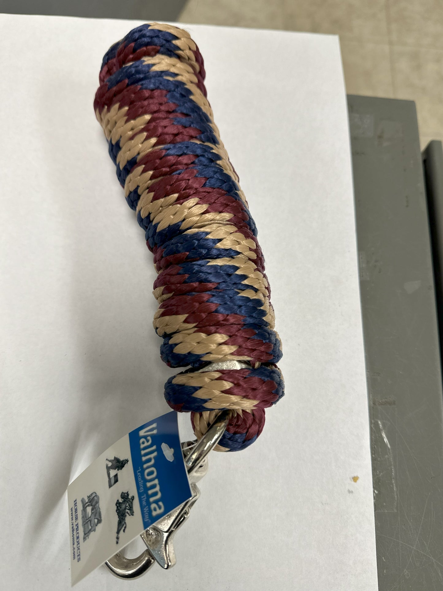 LEAD ROPE 10' POLY W/BULL SNAP BUR/BLUE/TAN