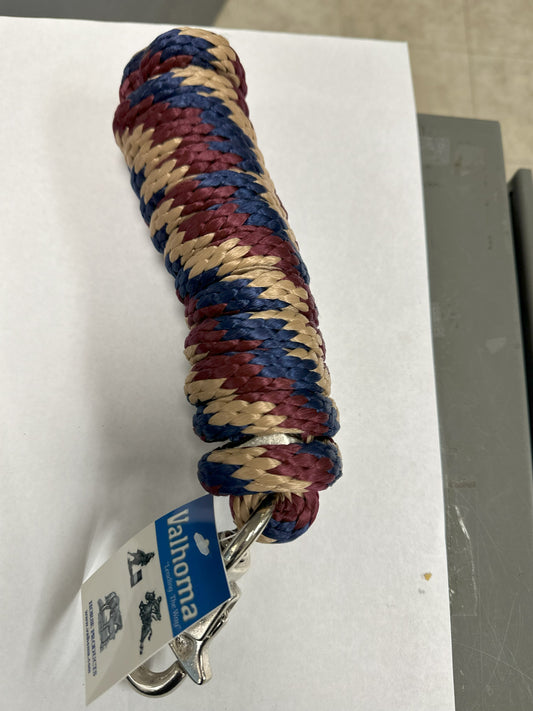 LEAD ROPE 10' POLY W/BULL SNAP BUR/BLUE/TAN