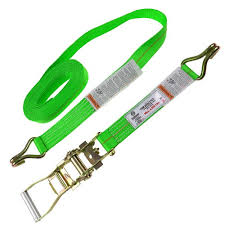 RATCHET TIE-DOWN 2"x 27FT J-HOOK MAGNETIC LIME GREEN