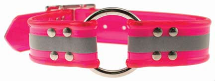 REFLECTIVE SUNGLO RING DOG COLLAR 1"