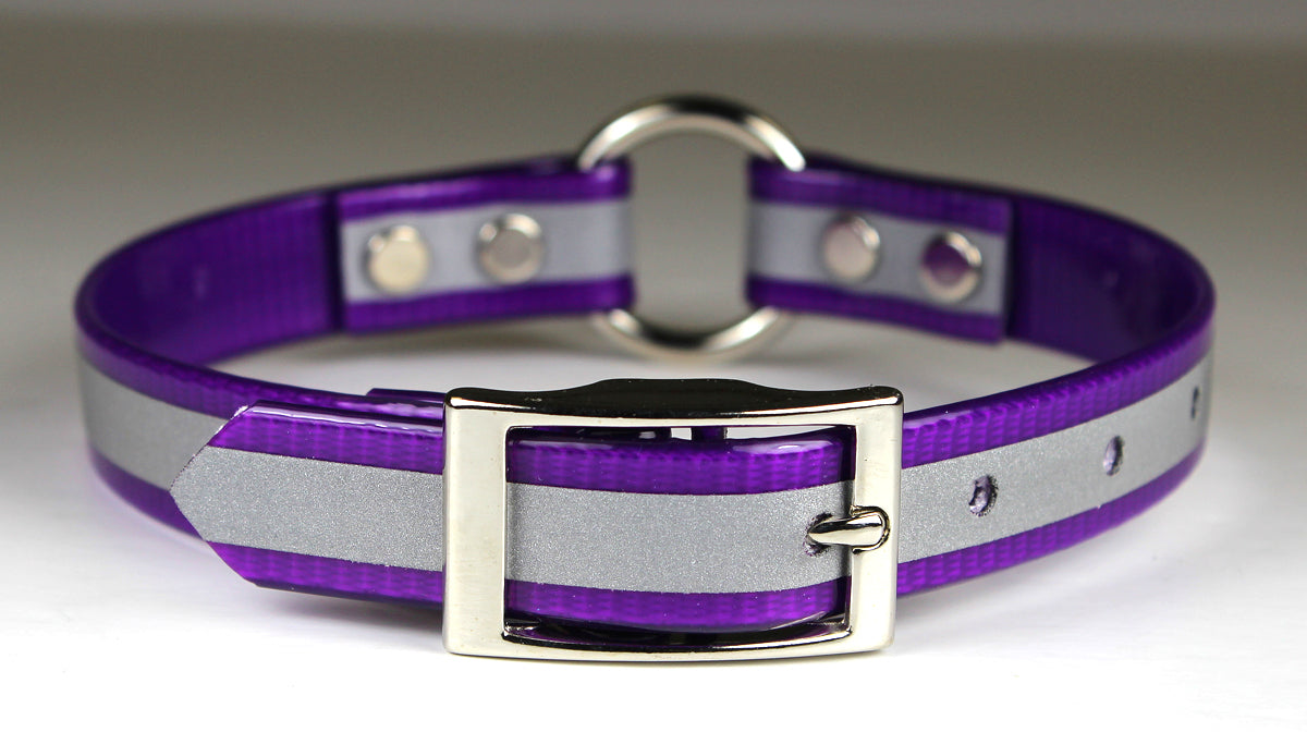 REFLECTIVE SUNGLO RING DOG COLLAR 1"