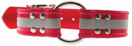 REFLECTIVE SUNGLO RING DOG COLLAR 1"