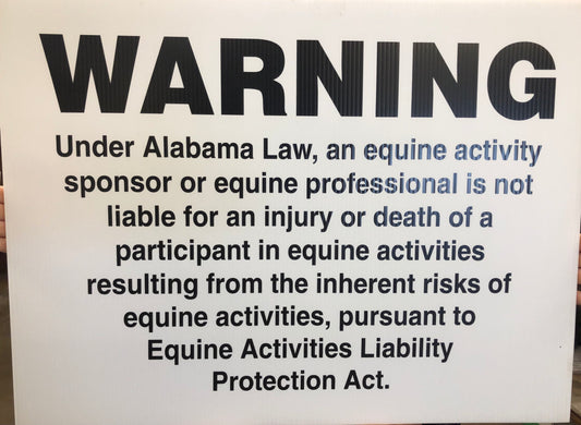 EQUINE WARNING SIGN